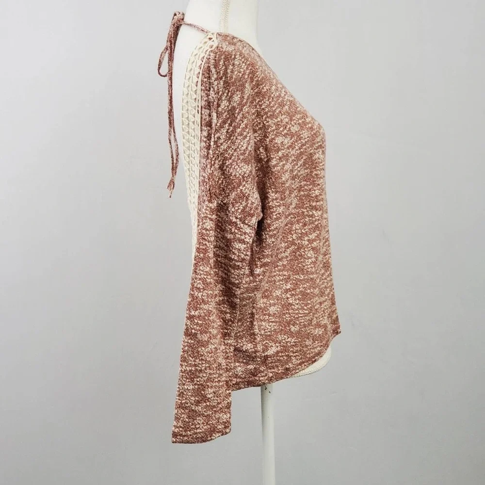 NWT Ya Los Angeles Open Back Crochet Shirt